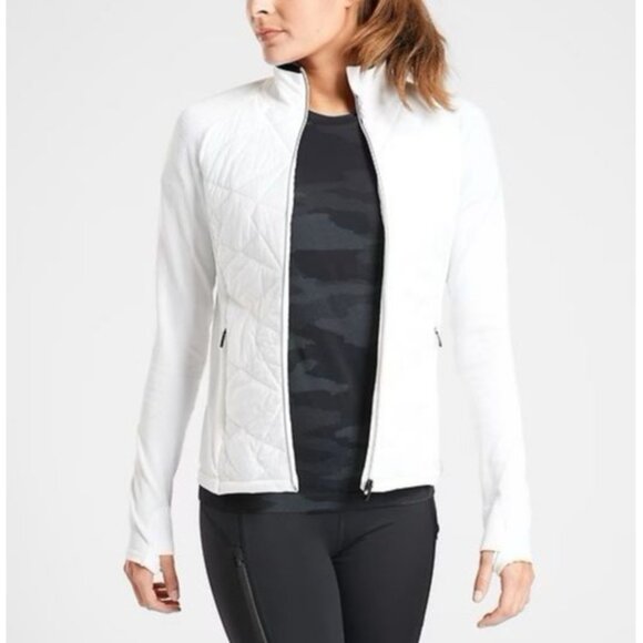 Athleta Jackets & Blazers - Athleta Size S White Flurry Force Quilted Zip-Up Insulated Primaloft Jacket